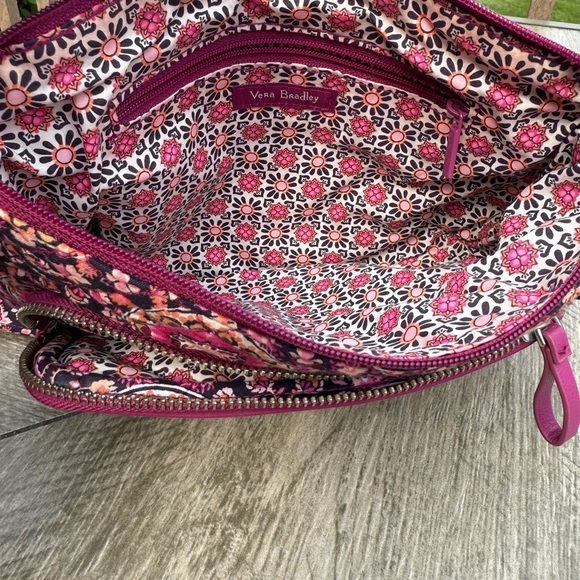 EUC! Vera Bradley Floral Crossbody Bag in Pink and Black - Picture 7 of 8